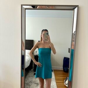 Elegant Teal Strapless Dress